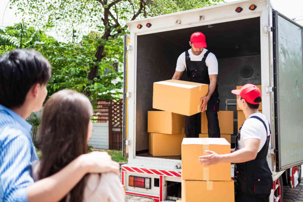 Entladung eines vollen Transporter